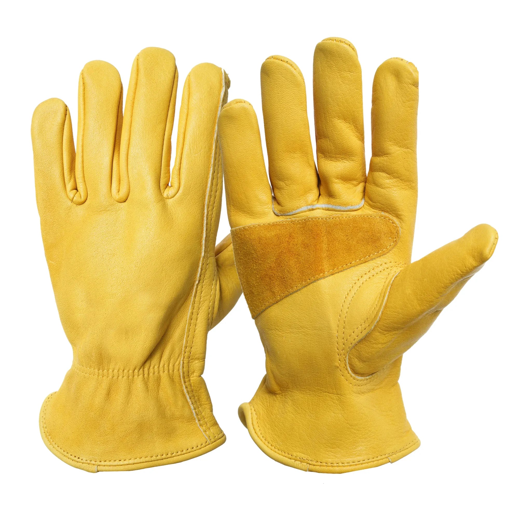 Cowhide Leather Gloves Strong Wear-Resistant Insulated Mittens for Outdoor Gardening and Work