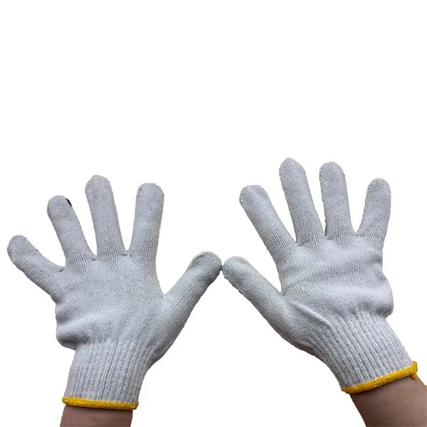Construction Gloves. Safety Gloves. Cotton Knitted PVC Gloves with Double-dotted Seams