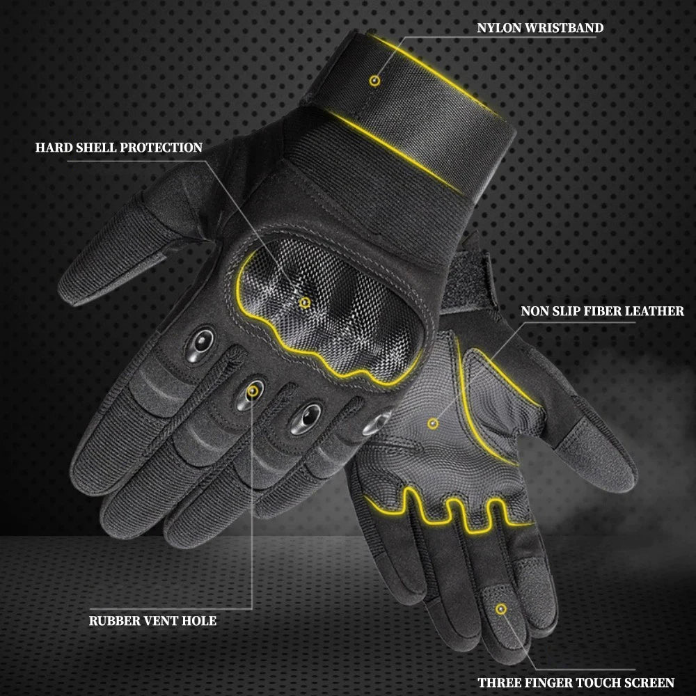 Durable Polyester Microfiber Tear Resistant Outdoor Touchscreen Full Finger Tactical Combat Gloves