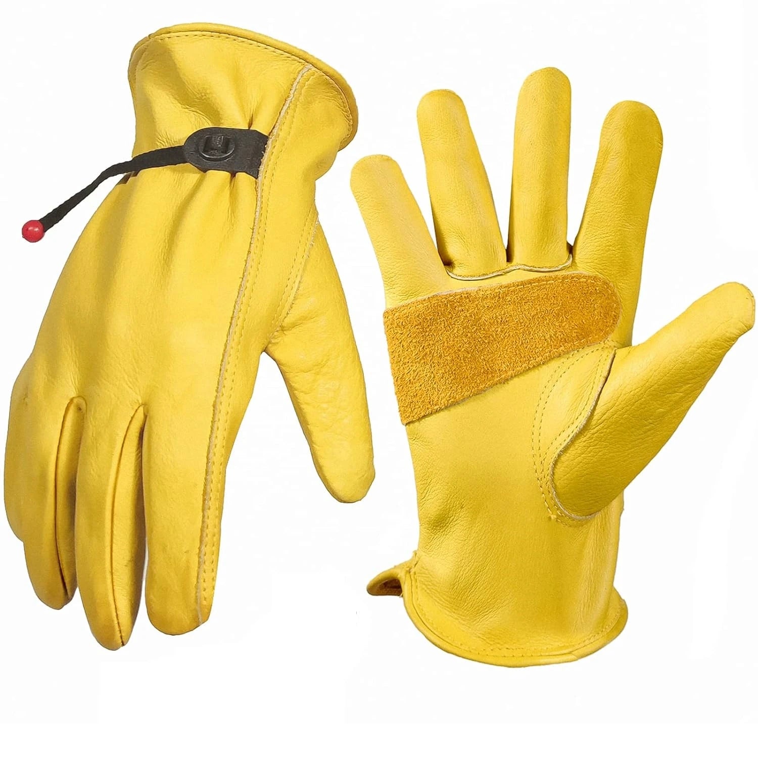 Cowhide Leather Gloves Strong Wear-Resistant Insulated Mittens for Outdoor Gardening and Work
