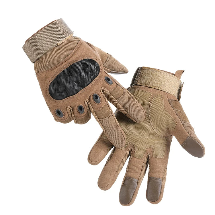 Durable Polyester Microfiber Tear Resistant Outdoor Touchscreen Full Finger Tactical Combat Gloves