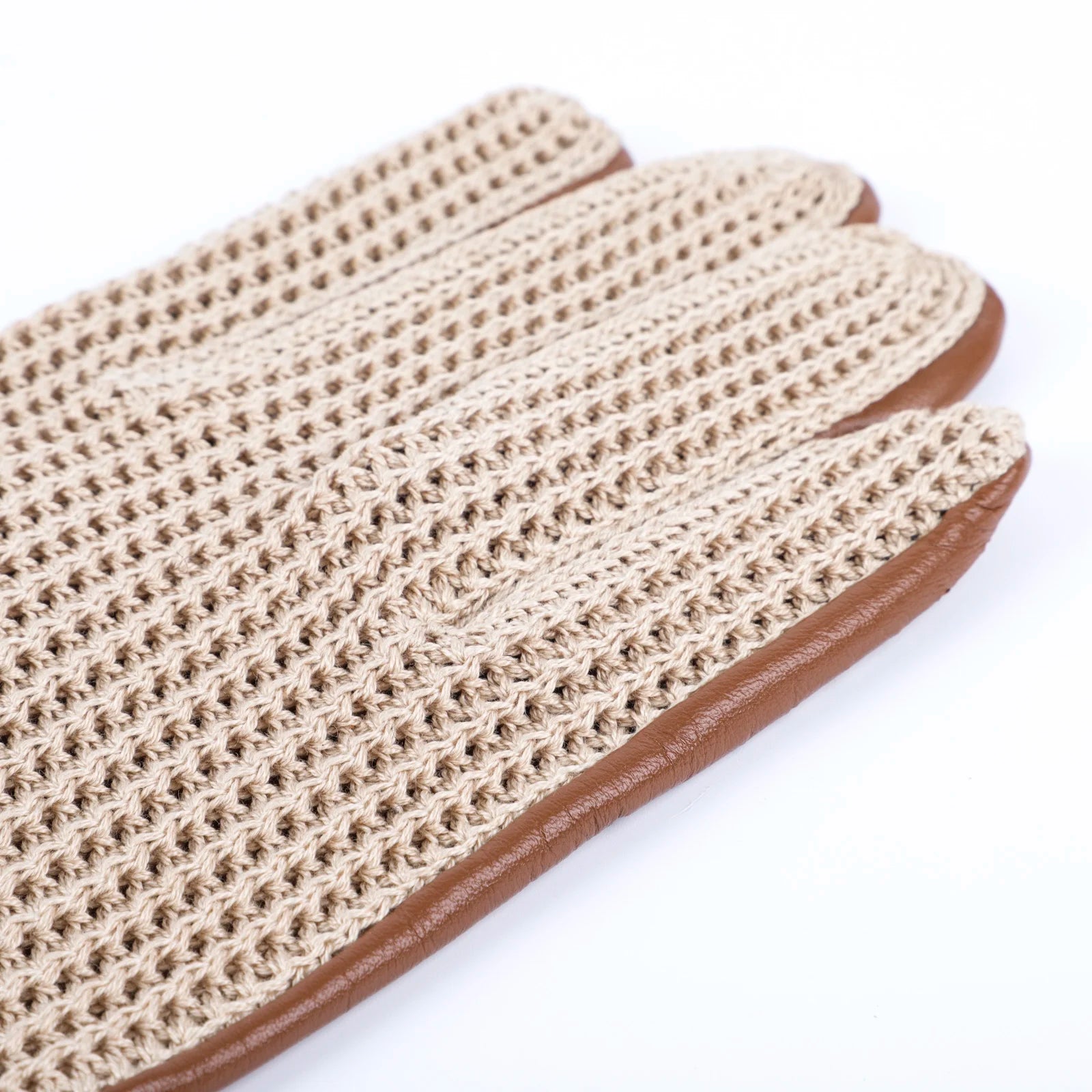 Hot Sale New Style Man Spring Summer Bicycle Driving Riding Ventilate Crochet Knit Unlined Genuine Sheep Nappa Leather Gloves  L