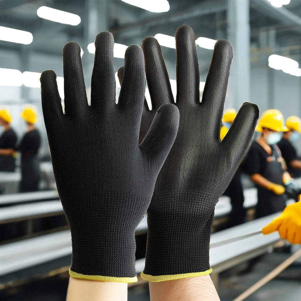 Black Excellent Grip Anti Static PU Coated Eco