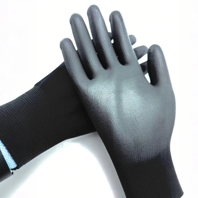 High Quality Wear-Resistant Lightweight Polyester PU Coated Safety Gloves for Daily Protection