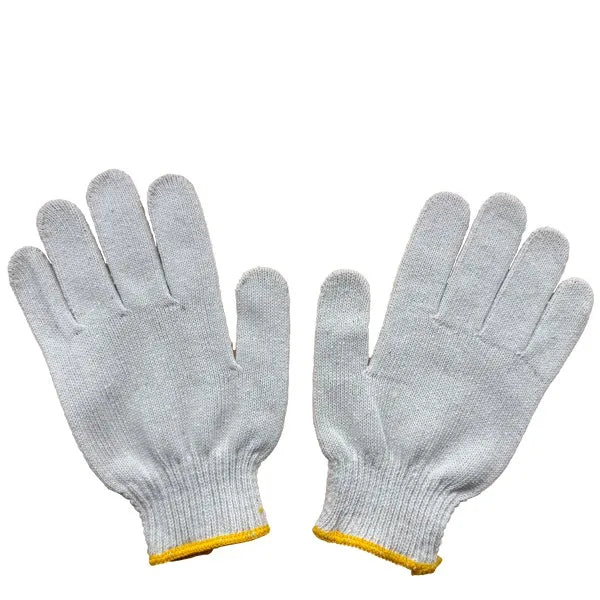 Construction Gloves. Safety Gloves. Cotton Knitted PVC Gloves with Double-dotted Seams