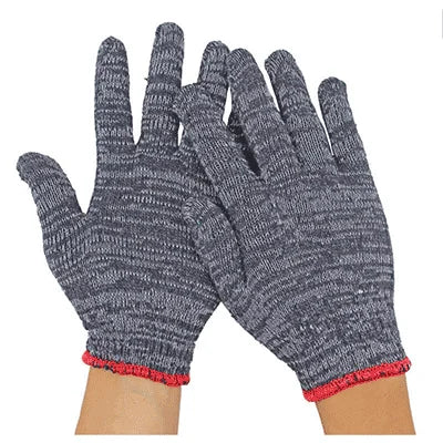 Cotton Knitted Gloves Black Multi Color Cotton Work Construction Gloves