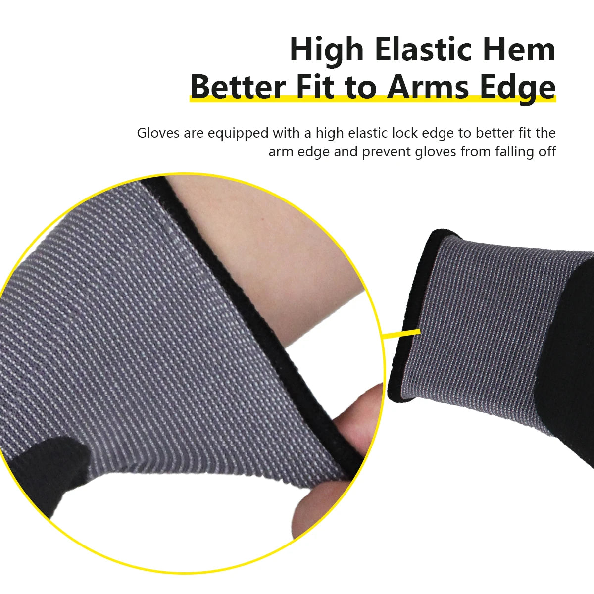 Glovesshop Resistant 15 Gauge Spandex Nylon Knitted Micro Foam Nitrile Coated Construction Garden Hand Work Gloves