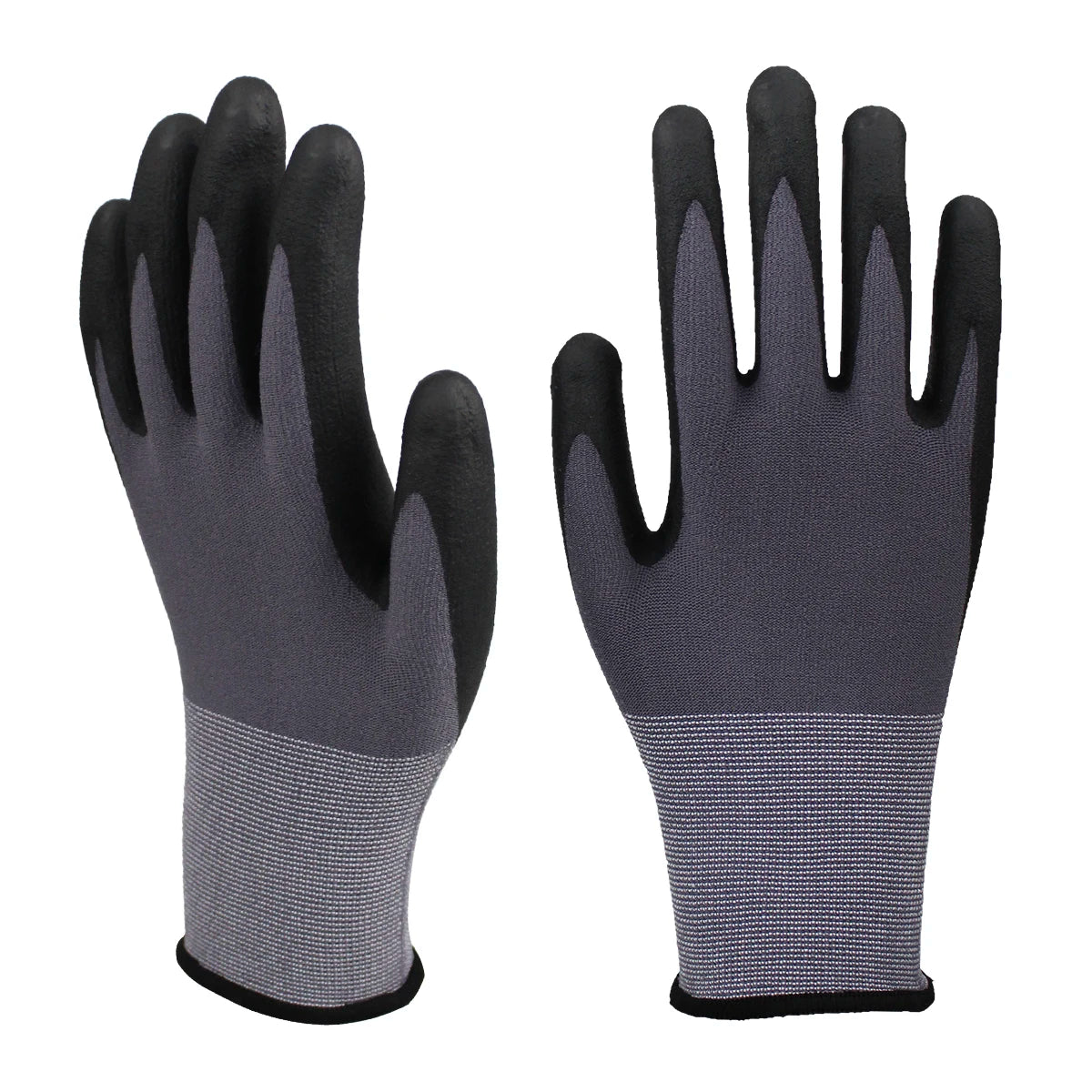 Glovesshop Resistant 15 Gauge Spandex Nylon Knitted Micro Foam Nitrile Coated Construction Garden Hand Work Gloves