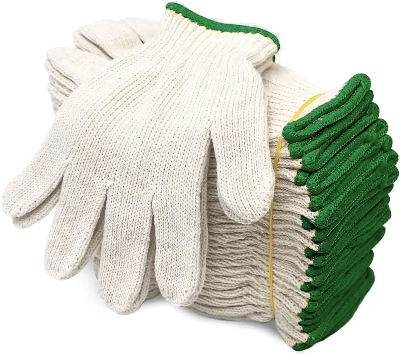 Cotton Knitted Gloves Black Multi Color Cotton Work Construction Gloves